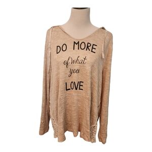 Miss Chievous 2X Cream Graphic Long Sleeve Hooded Top